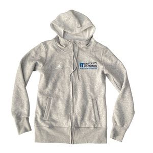 Adidas University Of Ontario Heather Gray Sweatshirt Hoodie Sz M
